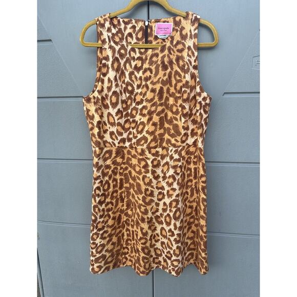 Kate Spade Panthera Cheetah Print Ponte Knit Sheath Dress Size XL Sleeveless NWT - Picture 2 of 13